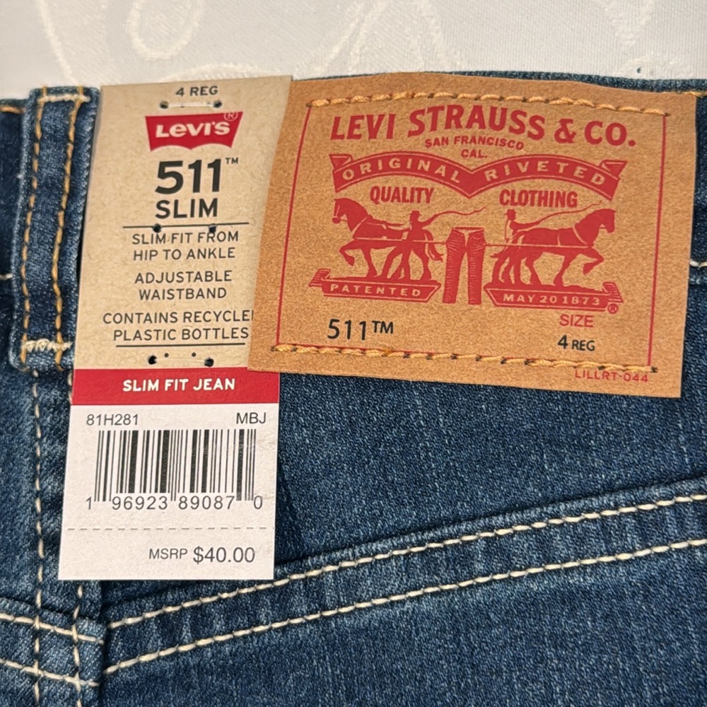 Levi’s Kids' 511 Performance Straight Leg Jeans. Size 4. - Picture 6 of 9